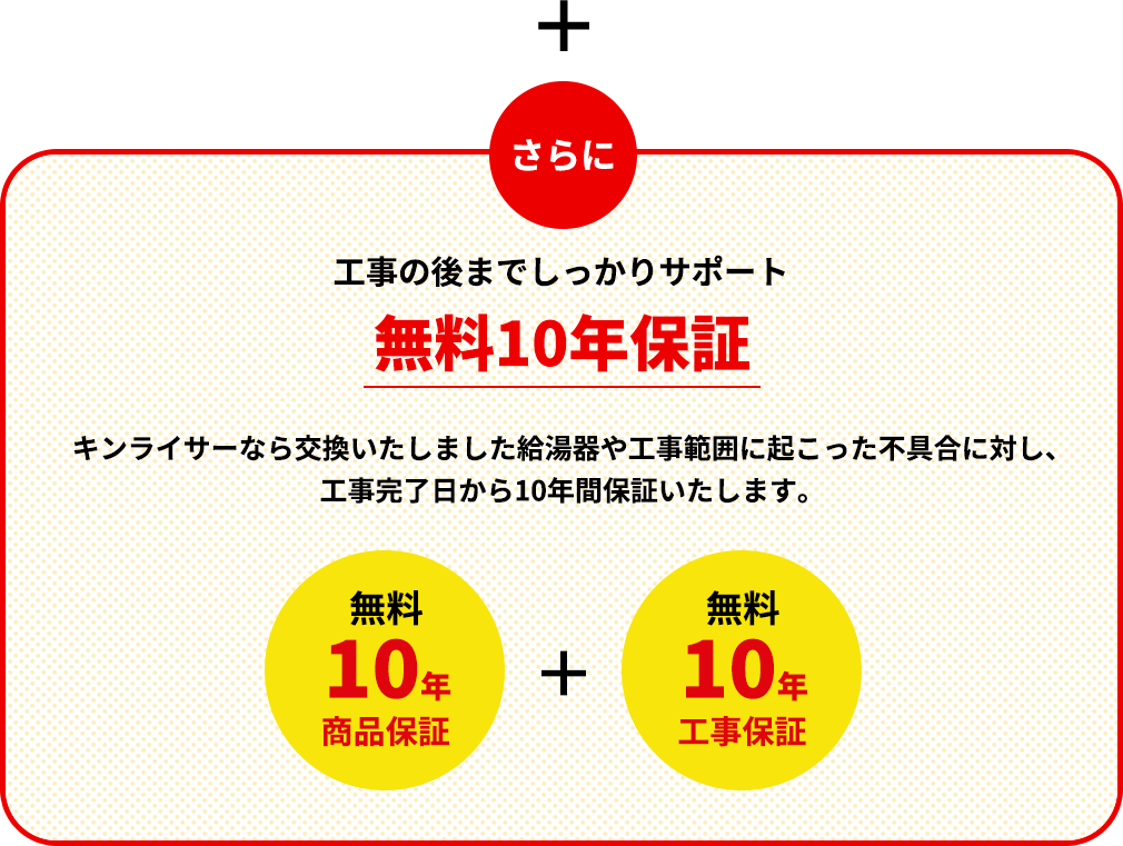 さらに：無料10年保証