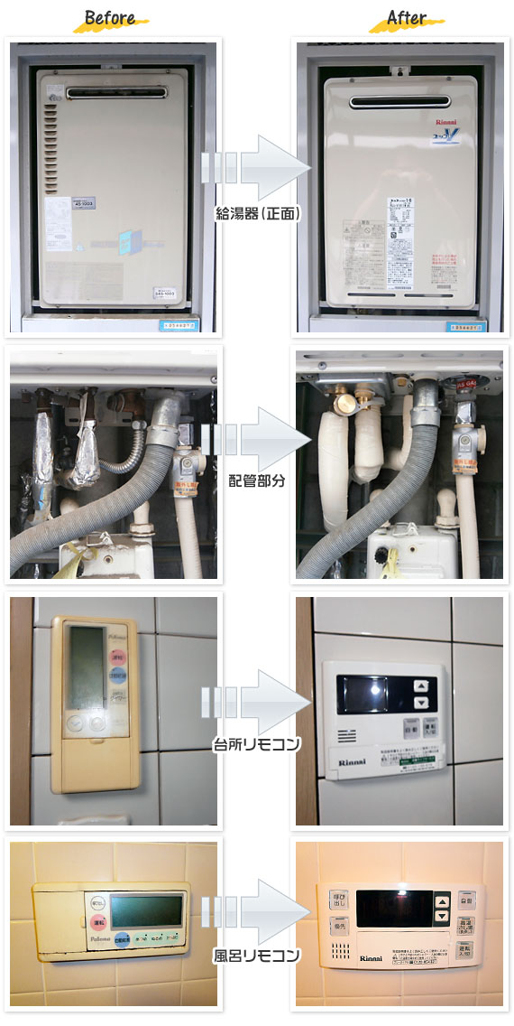 東京都目黒区A様(マンション）給湯器交換工事事例