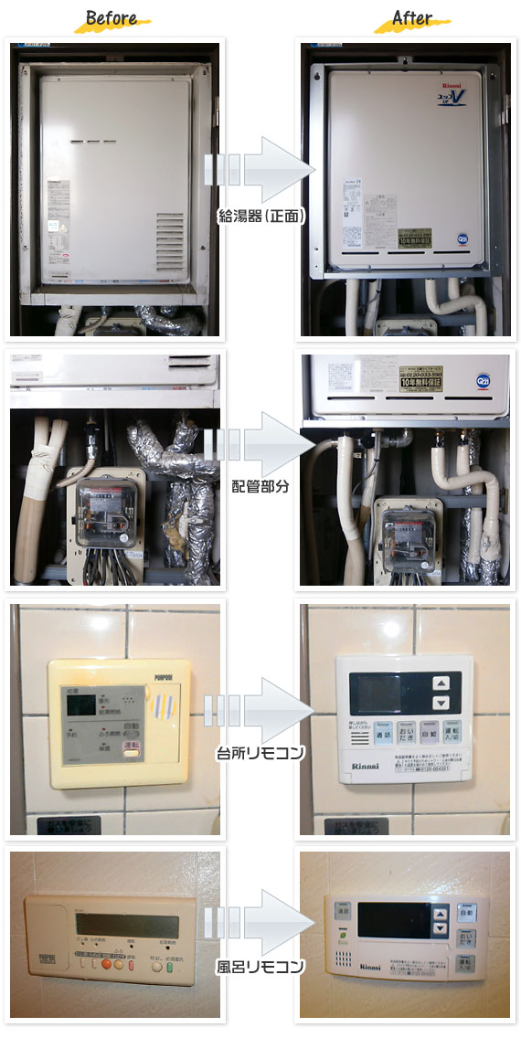 大阪府堺市北区O様(マンション）給湯器交換工事事例