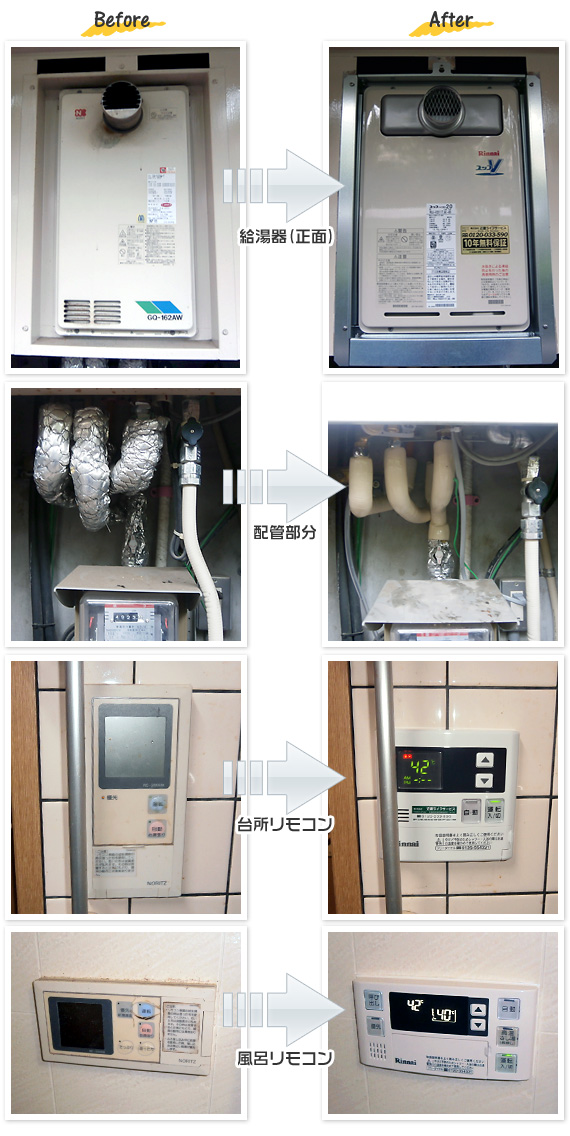 大阪府豊中市G様(マンション）給湯器交換工事事例