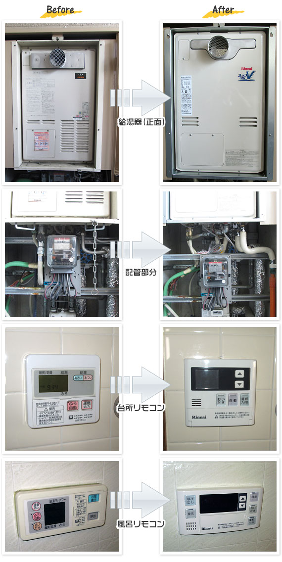 大阪府堺市東区 E様(マンション)給湯器交換工事事例