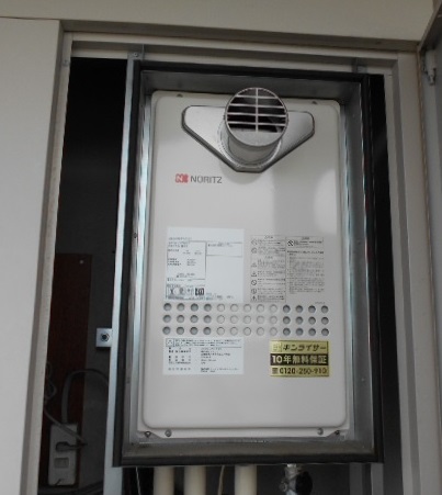 兵庫県伊丹市 T様 ノーリツ給湯器 GQ-2427AWX-T-DX BL 24号高温水供給式給湯器 交換工事 交換後