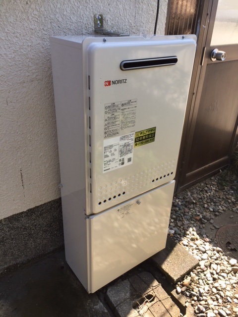 京都府宇治市 Y様 ノーリツ給湯器 GT-2460AWX BL 24号フルオート追焚付給湯器 交換工事 交換後