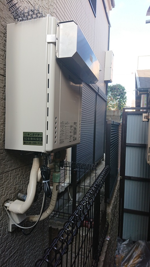 大阪府大阪市東住吉区 Ｈ様 ノーリツ給湯器 GT-2460SAWX-1 BL 24号オート追焚付給湯器 交換工事 交換後