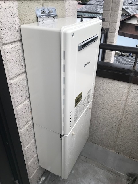 兵庫県宝塚市 T様 ノーリツ給湯器 GT-1660SAWX-1 BL 16号オート追焚付給湯器 交換工事 交換後