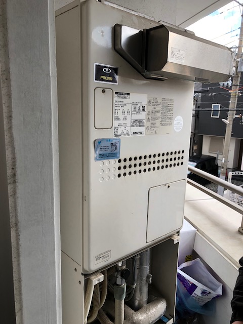 兵庫県神戸市灘区 Ｉ様 ノーリツエコジョーズ GTH-C2450AW3H-1 BL 24号スタンダード（フルオート）給湯暖房給湯器 交換工事 交換前