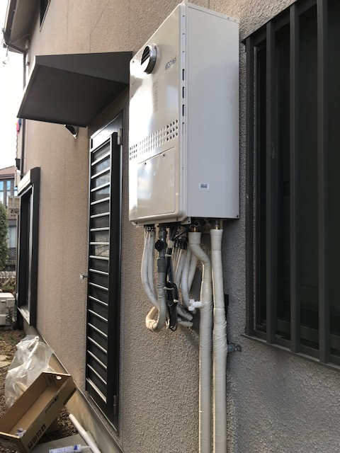 奈良県奈良市 Y様 ノーリツ エコジョーズ GTH-C2450SAW3H-1 BL 24号シンプル（オート）給湯暖房給湯器 交換工事 交換後