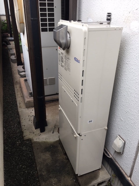 兵庫県加古川市 Ｔ様 ノーリツエコジョーズ GTH-C2450AW-1 BL 24号スタンダード（フルオート）給湯暖房給湯器 交換工事 交換後