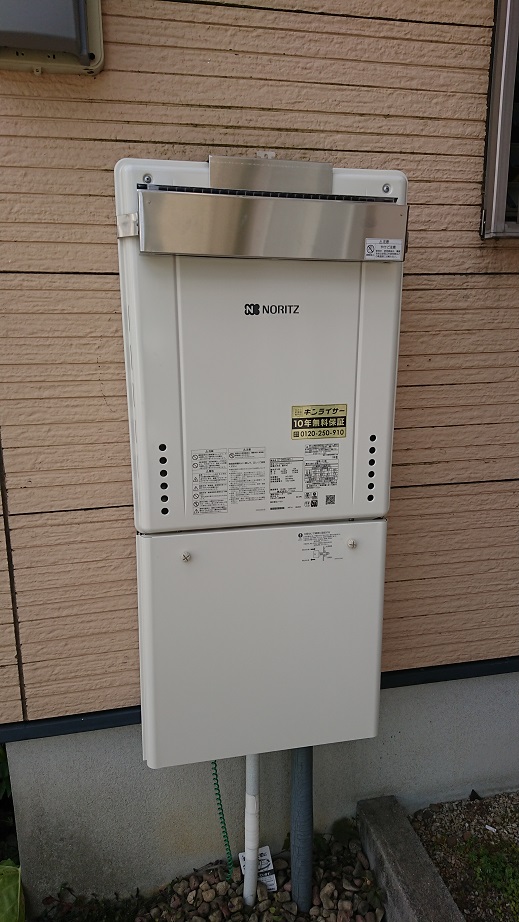 大阪府堺市西区 Ｅ様 ノーリツ給湯器 GT-2460SAWX-1 BL 24号オート追焚付給湯器 交換工事 交換後