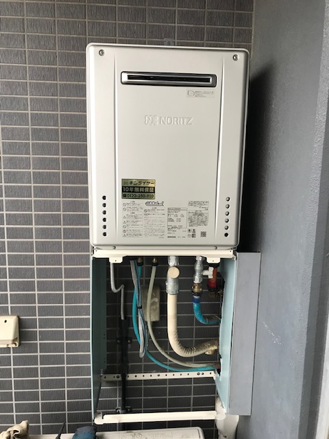 埼玉県戸田市 Ｉ様 ノーリツエコジョーズ GT-C2462SAWX BL 24号シンプル（オート）追焚付給湯器 交換工事 交換後