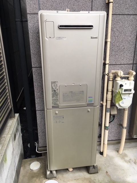 東京都北区 Ｓ様 リンナイエコジョーズ RUFH-E2405AW2-3(A) 24号フルオート給湯暖房給湯器 交換工事 交換後