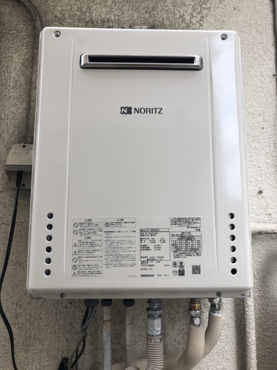 大阪府堺市堺区 Ｋ様 ノーリツ給湯器 GT-1660SAWX-1 BL 16号オート追焚付給湯器 交換工事 交換後