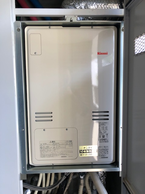 大阪府池田市 Ｋ様 リンナイ給湯器 RUFH-A2400AU2-1 24号フルオート給湯暖房給湯器 交換工事 交換後