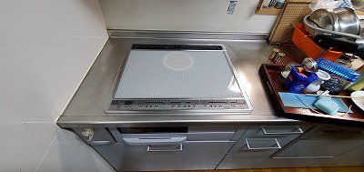 大阪府豊中市 Y様 三菱電機 CS-G318MS ビルトインIHクッキングヒーターW600タイプ（IHｘ2、ラジエントヒーター）交換工事 交換後