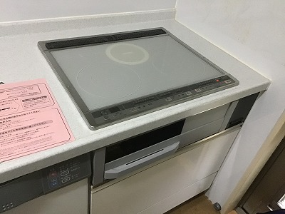 奈良県葛城市 M様 三菱電機 CS-G318MS ビルトインIHクッキングヒーターW600タイプ（IHｘ2、ラジエントヒーター）交換工事 交換後