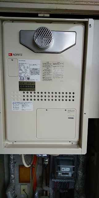 大阪府大阪市城東区 T様 都市ガス ノーリツ給湯器 GQH-2443AWXD-T-DX BL 24号高温水供給式暖房給湯器 交換工事 交換後