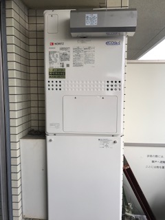 東京都葛飾区 Ｎ様 都市ガス ノーリツエコジョーズ GTH-C2450AW3H-1 BL 24号スタンダード（フルオート）給湯暖房給湯器 交換工事 交換後