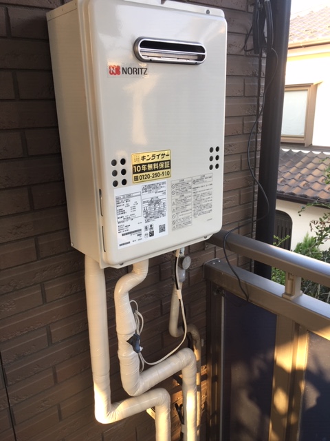 埼玉県さいたま市北区 Ｋ様 都市ガス ノーリツ給湯器 GQ-1639WS-1 BL 16号給湯専用給湯器 交換工事 交換後