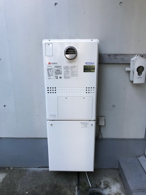東京都豊島区 Ｏ様 都市ガス ノーリツエコジョーズ GTH-C1650AW3H-1 BL 16号スタンダード（フルオート）給湯暖房給湯器 交換工事 交換後