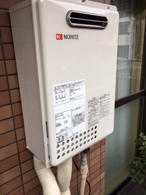 神戸市兵庫区 Ｉ様 都市ガス ノーリツ給湯器 GQ-1637WX 16号オートストップ給湯専用給湯器 交換工事 交換後