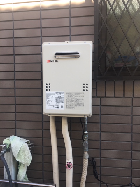 愛知県名古屋市中川区 Ｋ様 都市ガス ノーリツ給湯器 GQ-1639WS-1 BL 16号給湯専用給湯器 交換工事 交換後