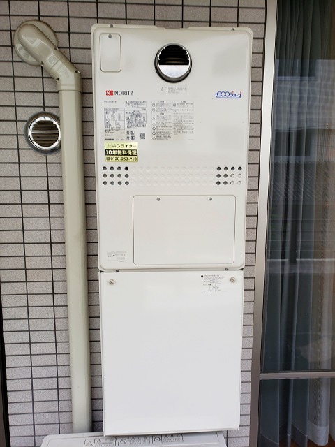 東京都文京区 Ｏ様 都市ガス ノーリツエコジョーズ GTH-C2450AW3H-1 BL 24号スタンダード（フルオート）給湯暖房給湯器 交換工事 交換後