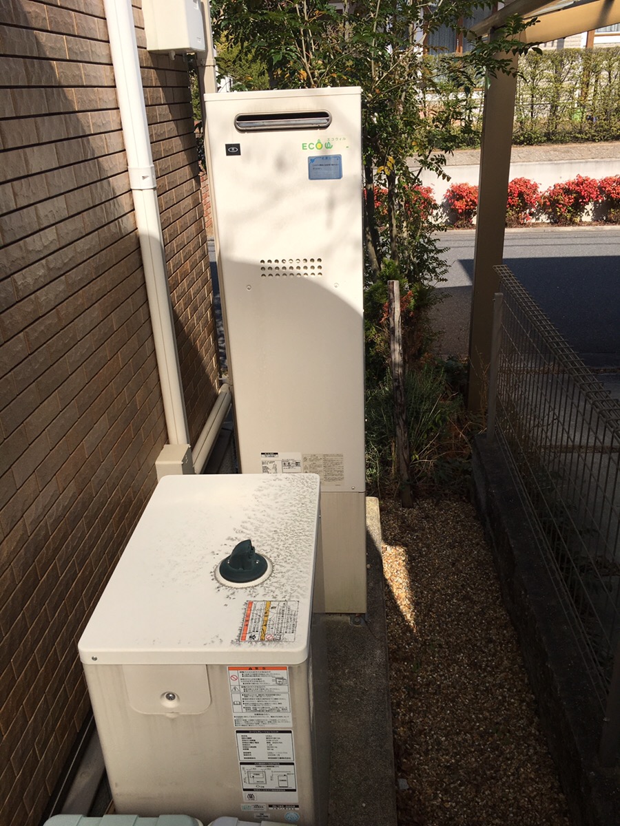 奈良県生駒市 Ｋ様 都市ガス ノーリツエコジョーズ GTH-C2460AW3H BL 24号スタンダード（フルオート）給湯暖房給湯器 交換工事 交換前