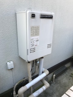 愛知県清須市 Ｎ様 都市ガス ノーリツ給湯器 GT-2060SAWX-1 BL 20号オート追焚付給湯器 交換工事 交換前