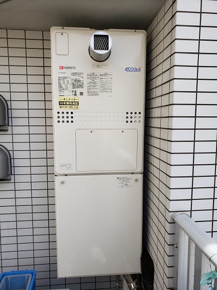 東京都港区 Ｏ様 都市ガス ノーリツエコジョーズ GTH-C2450AW3H-T-1 BL 24号スタンダード（フルオート）給湯暖房給湯器 交換工事 交換後