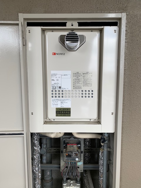 奈良県天理市 Ｎ様 都市ガス ノーリツ給湯器 GQ-1627AWX-T-DX BL 16号高温水供給式給湯器 交換工事 交換後