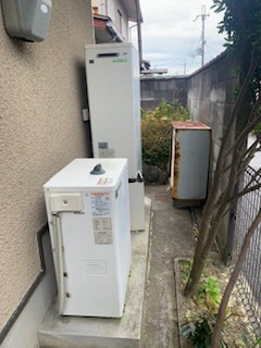 奈良県奈良市 Ｔ様 都市ガス ノーリツ給湯器 GT-2460SAWX-1 BL 24号オート追焚付給湯器 交換工事 交換前