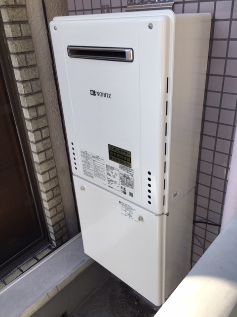 東京都墨田区 Ｋ様 都市ガス ノーリツ給湯器 GT-1660SAWX-1 BL 16号オート追焚付給湯器 交換工事 交換後