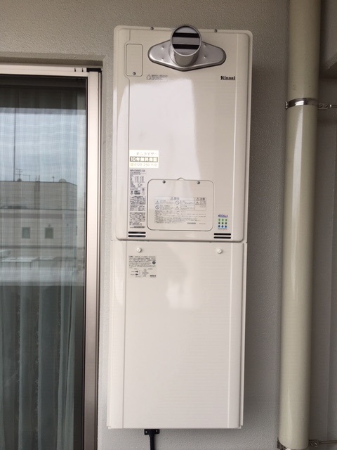 東京都豊島区 Ｋ様 都市ガス リンナイエコジョーズ RUFH-E2405AT2-3(A) 24号フルオート給湯暖房給湯器 交換工事 交換後