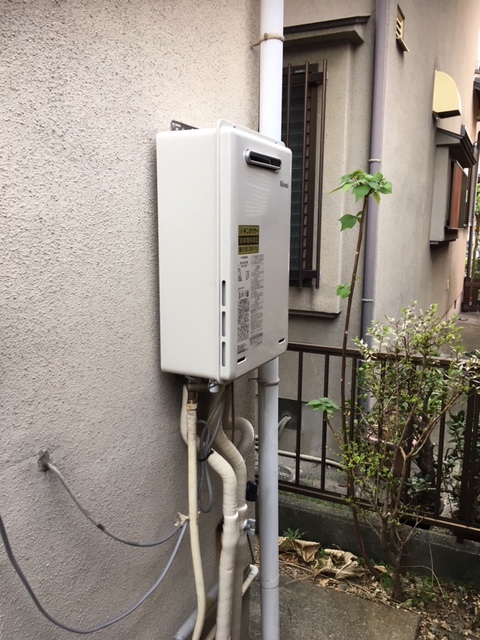 和歌山県和歌山市 Ｙ様 都市ガス リンナイ給湯器 RUJ-A1610W 16号高温水供給式給湯器 交換工事 交換後