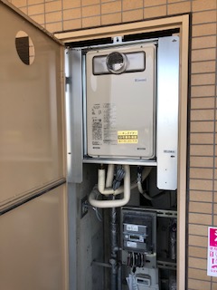兵庫県加古川市 Ｔ様 都市ガス リンナイ給湯器 RUJ-A1610T 16号高温水供給式給湯器 交換工事 交換後