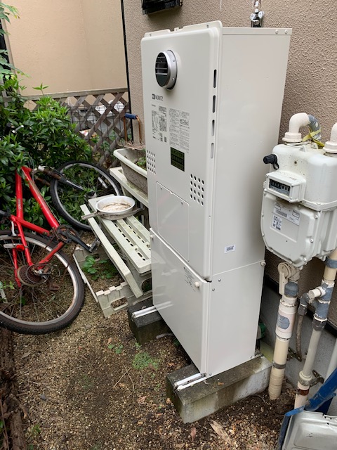 東京都狛江市 Ｋ様 都市ガス ノーリツエコジョーズ GTH-C2460AW3H BL 24号スタンダード（フルオート）給湯暖房給湯器 交換工事 交換後