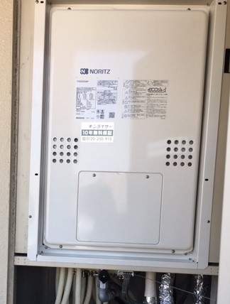 福岡県福岡市南区 Ｔ様 都市ガス ノーリツエコジョーズ GTH-CP2461AW6H-TB BL 24号スタンダード（フルオート）給湯暖房給湯器 交換工事 交換後