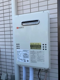 東京都江東区 Ｅ様 都市ガス ノーリツ給湯器 GQ-1639WS-1 BL 15A 12A13A 16号オートストップ給湯専用給湯器 交換工事 交換後