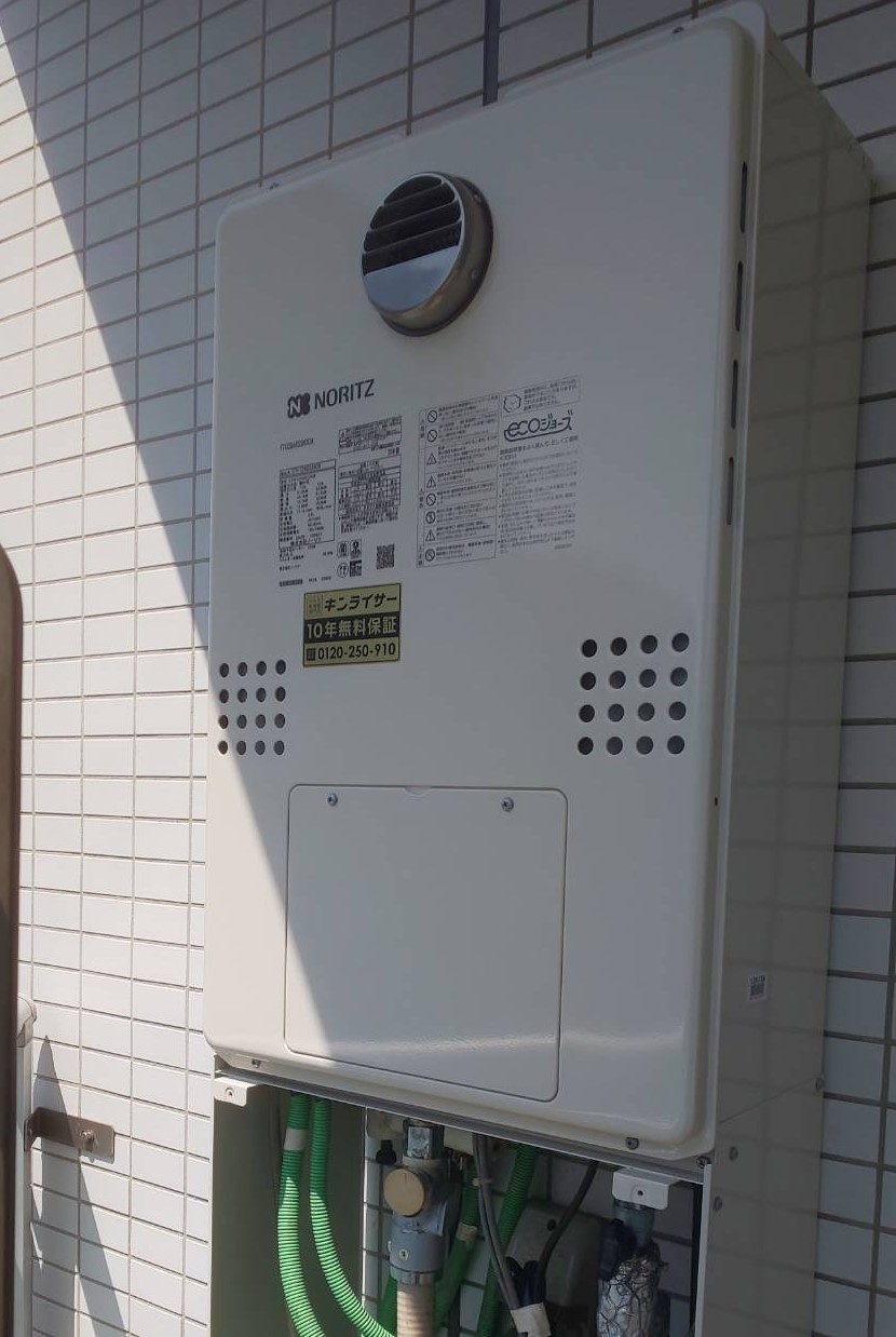 東京都中央区 Ｍ様 都市ガス ノーリツエコジョーズ GTH-C2460SAW3H BL 24号シンプル（オート）給湯暖房給湯器 交換工事 交換後