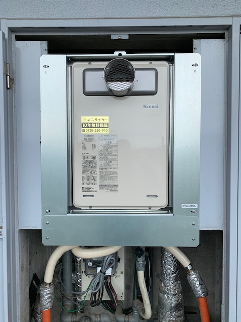 奈良県大和高田市 K様 都市ガス リンナイ給湯器 RUJ-A2400T  24号高温水供給式給湯器 交換工事 交換後