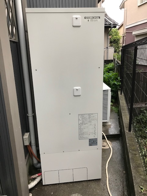 東京都葛飾区 Ｋ様 コロナエコキュート CHP-46ATX3 460L角型フルオート 交換工事 交換後