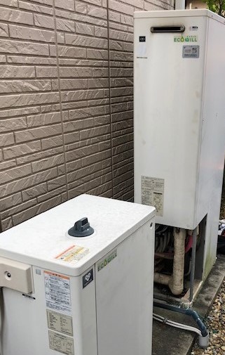 兵庫県三田市 Ｏ様 都市ガス ノーリツエコジョーズ GTH-C2460AW3H BL 24号スタンダード（フルオート）給湯暖房給湯器 交換工事 交換前