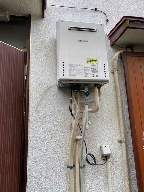 兵庫県川西市 K様 都市ガス ノーリツ給湯器 GT-2460SAWX-1 BL 24号オート追焚付給湯器 交換工事 交換後