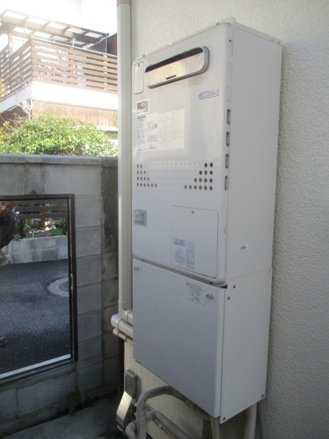 奈良県奈良市 O様 都市ガス ノーリツエコジョーズ GTH-C2460SAW3H BL 24号シンプル（オート）給湯暖房給湯器 交換工事 交換前