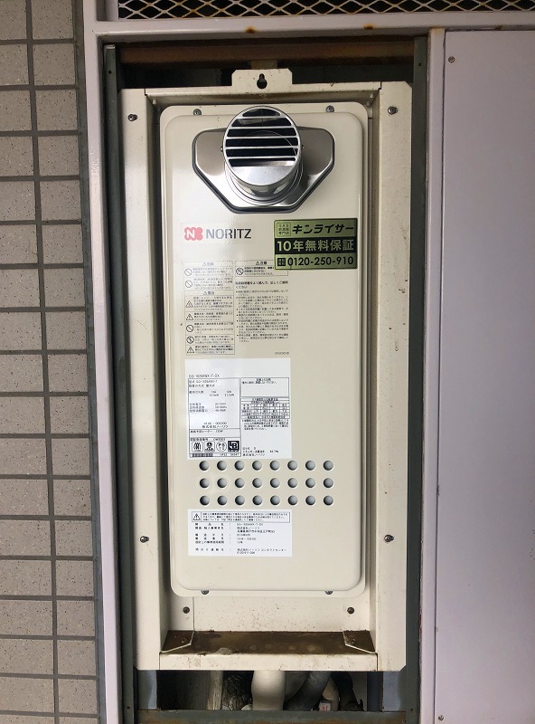 神奈川県川崎市中原区 Y様 都市ガス ノーリツ給湯器 GQ-1628AWX-T-DX BL 16号高温水供給式給湯器 交換工事 交換後