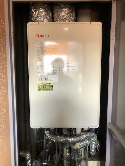 兵庫県尼崎市 N様 都市ガス ノーリツ給湯器 GT-2451SAWX-FF-2 BL 24号オート追焚付給湯器 交換工事 交換後
