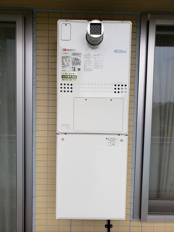 東京都大田区 S様 都市ガス ノーリツエコジョーズ GTH-C2450AW3H-T-1 BL 24号スタンダード（フルオート）給湯暖房給湯器 交換工事 交換後