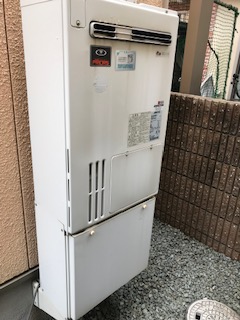 兵庫県伊丹市 Ｇ様 都市ガス ノーリツエコジョーズ GTH-C2450SAW3H-1 BL 24号シンプル（オート）給湯暖房給湯器 交換工事 交換前