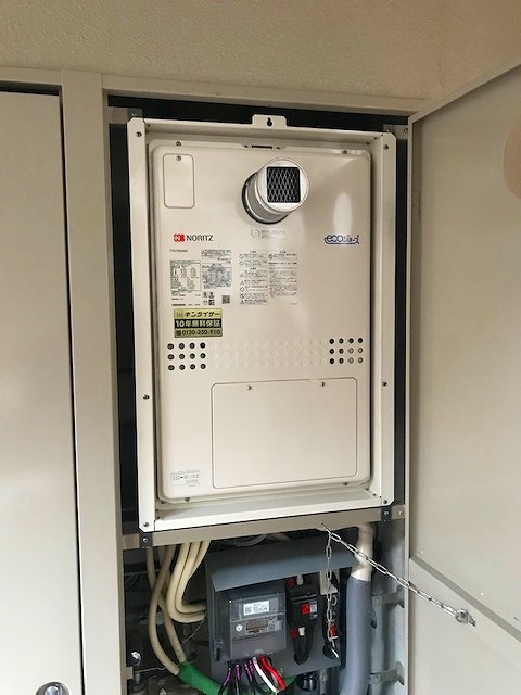 兵庫県神戸市西区 T様 都市ガス ノーリツエコジョーズ GTH-C2451AW6H-T-1 BL 24号スタンダード（フルオート）給湯暖房給湯器 交換工事 交換後