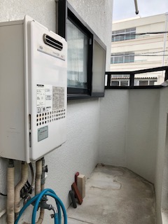 大阪市守口市 K様 都市ガス リンナイ給湯器 RUJ-A1610W 16号高温水供給